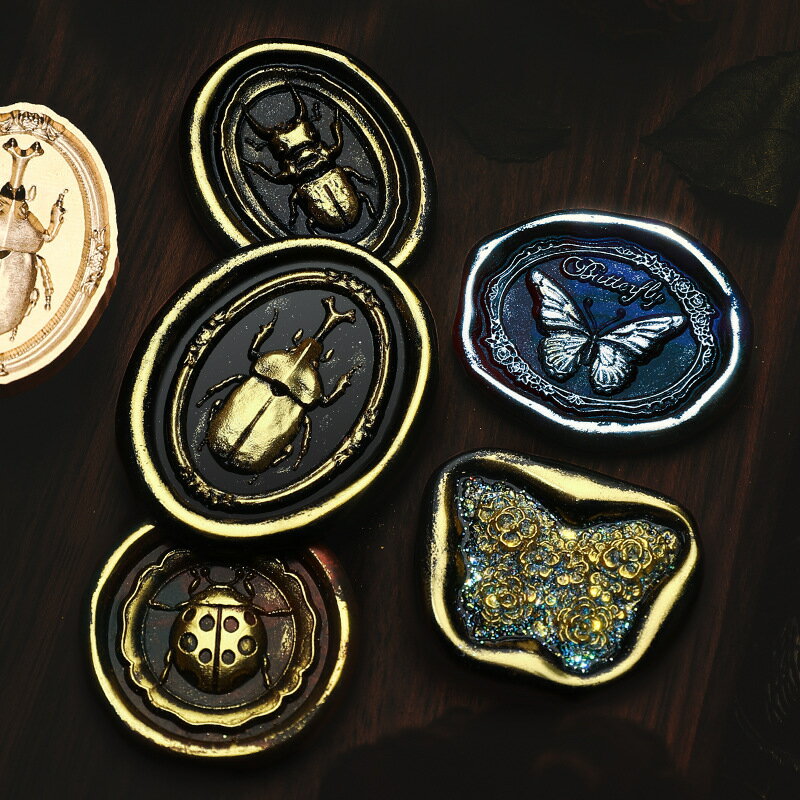 新発売 昆虫シリーズ シーリングスタンプ真鍮ヘッド 蜘蛛 蝶 甲虫 昆虫標本モチーフ レトロ 手帳 DIY 手紙 工芸 洋式 結婚式 告白 パーティー招待状 手作りクラフト用品