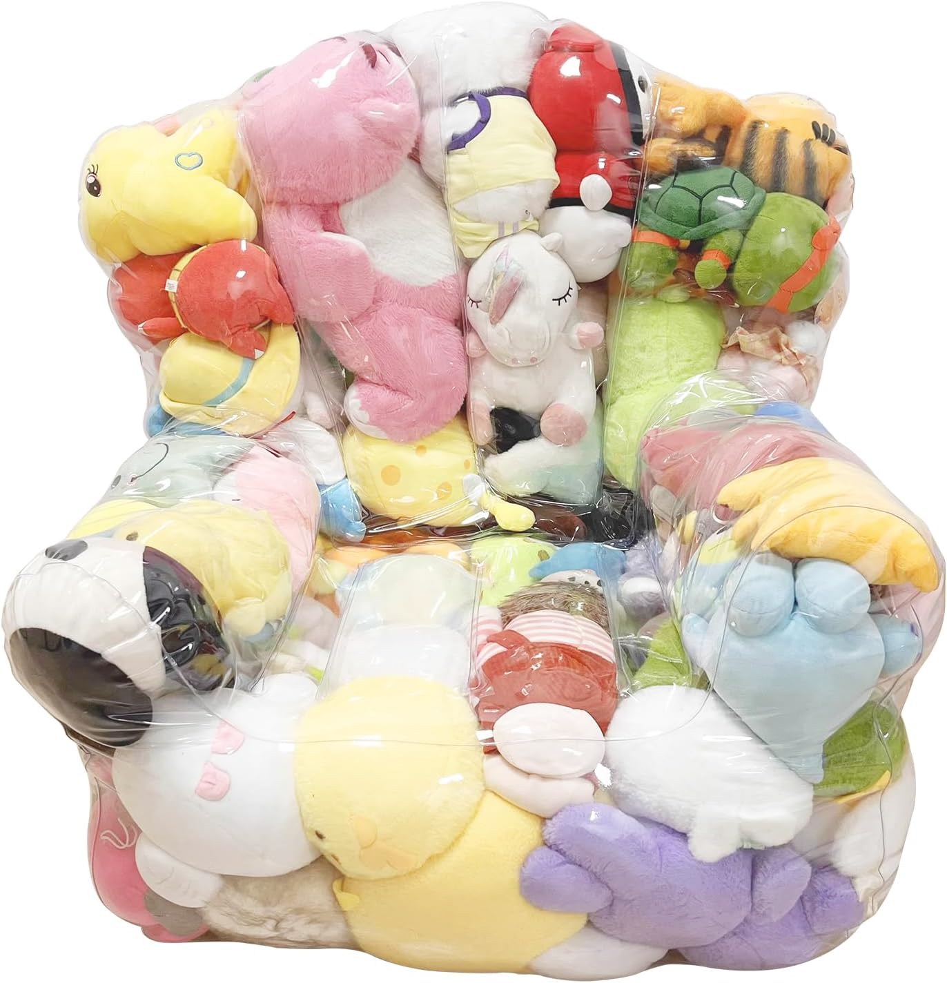 樂天商城 - ポイント10倍！★ ぬいぐるみ 収納 ソファ 2in1 透明 PVC素材 防水 大容量 収納チェア ぬいぐるみソファ おしゃれ ファスナー付き Sサイズ Mサイズ 選べる おもちゃ収納 子ども部屋 リビング