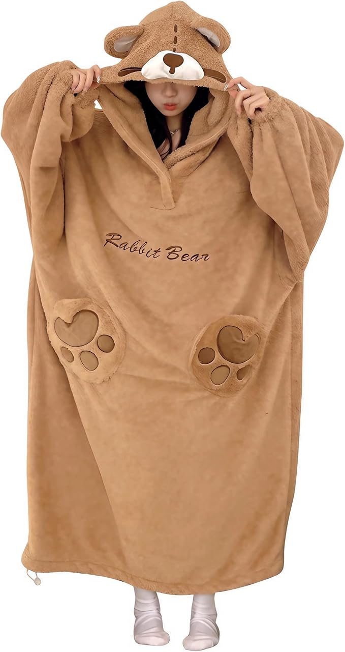 パジャマ 着ぐるみ レディース くま 大きいサイズ もこもこ 熊 クマ 着る毛布 ルームウェア フード付き 大人用 可愛い 動物 秋冬 ふわふわ 部屋着 暖かい 寝巻き 保温 防寒 あったか 室内着 プレゼント