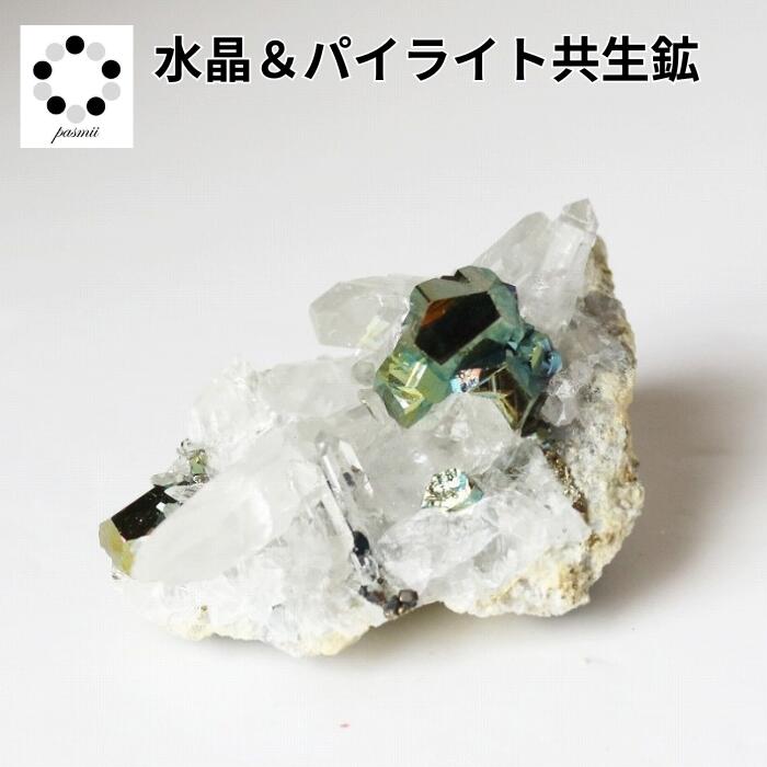 水晶 パイライト共生鉱 現物 原石 40g 天然石 1点もの パワーストーン イ...
