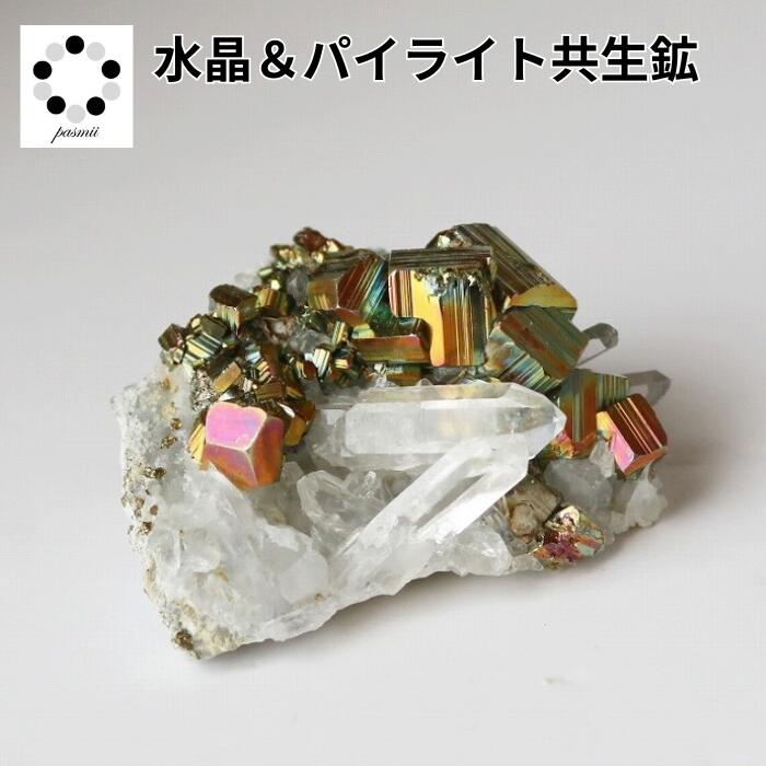 水晶 パイライト共生鉱 現物 原石 40g 天然石 1点もの パワーストーン インドネシア産 プレゼ ...