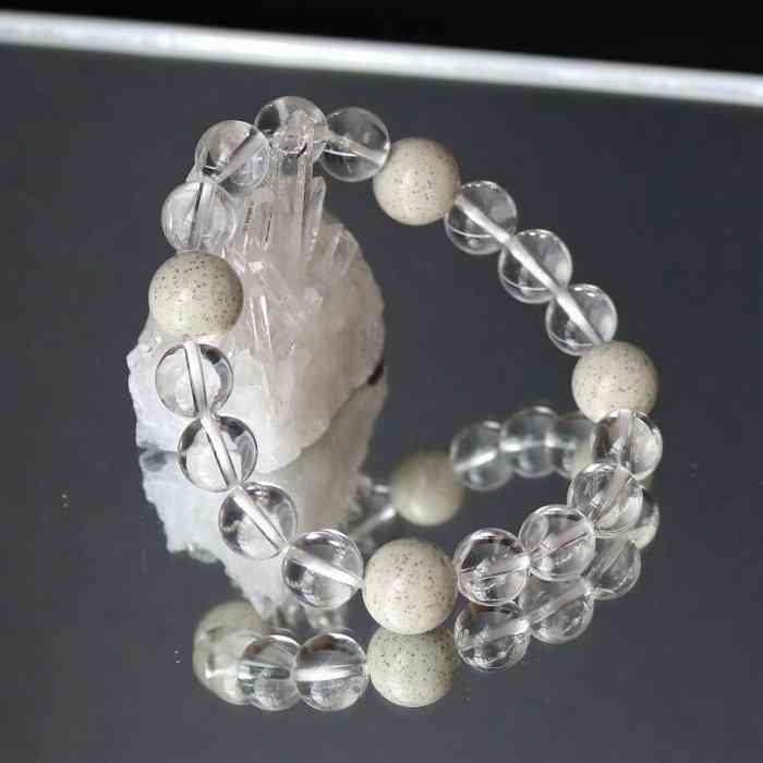 北投石 水晶 デザイン ブレスレット 12mm 天然石 北投石 メンズ レディース 台湾産 マイナスイオン ラジウム ホクトライト 母の日 父の日