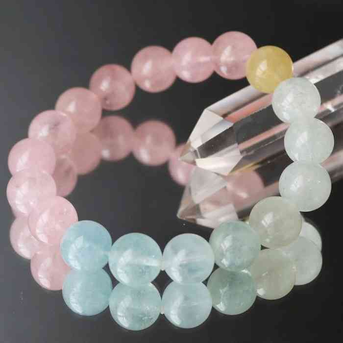 ミックスベリル 12mm ブレスレット 天然石 モルガナイト アクアマリン レディース メンズ 送料無料 恋愛運 プレゼント ギフト 贈り物 コレクション ベリ...