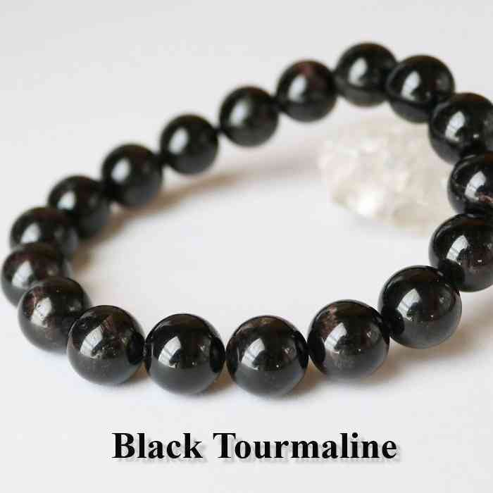 ブラック トルマリン 12mm ブレスレット 天然石 パワーストーン 電気石 10月の誕生石 インテリア 天然石 浄化 オルゴナイト 精神 安定 リラックス ヒ...
