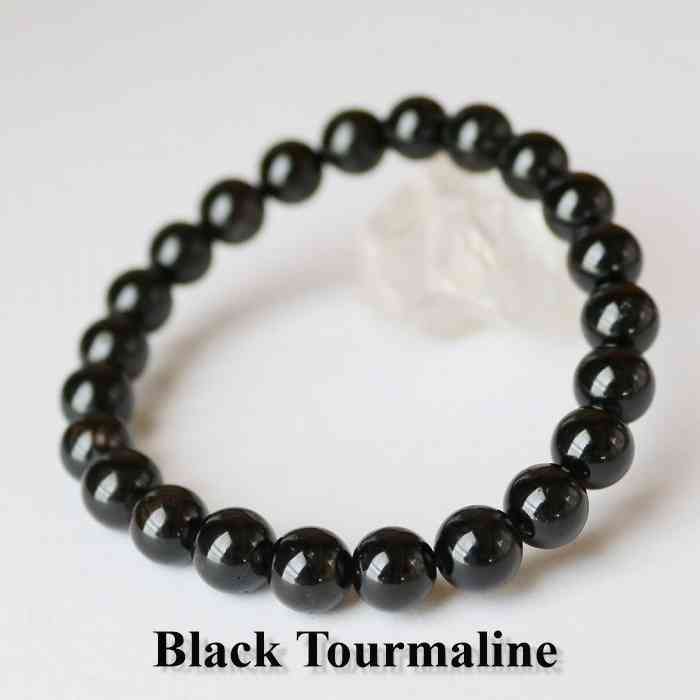 ブラック トルマリン 8mm ブレスレット 天然石 パワーストーン 電気石 10月の誕生石 インテリア 天然石 浄化 オルゴナイト 精神 安定 リラックス ヒー...