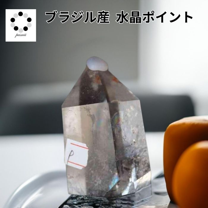 水晶 ポイント 六角柱 虹 台座付き クォーツ 虹水晶 天然石 浄化 置物 パワーストーン 贈答 プレゼント ご褒美 レディース メンズ コレクション 新築祝い お祝い 記念品 浄化 エネルギー 全体運 癒し ヒーリング 店内全商品対象 3点購入200円引 5点購入500円引 Pasmii