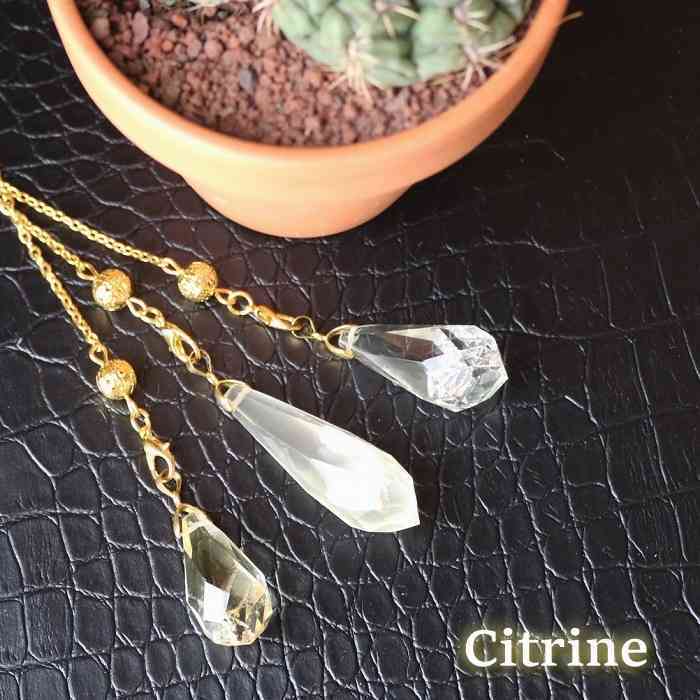 ペンデュラム ペンジュラム 振り子 雫型 水晶 シトリン パワーストーン ダウンジング 天然石 天然水晶 虹 水晶 黄水晶 幸運 プレゼント 贈り物 母の日