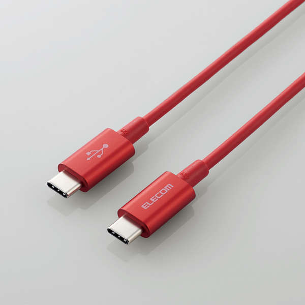 スマホ・タブレット用USBケーブル/USB(C-C)/準高耐久/Power Delivery対応/認証品/1.0m/レッド