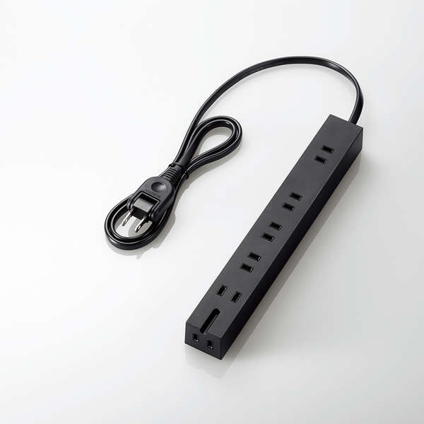 【即納】超強力磁石タップ/6個口(内3ピン1)/1m/ブラック