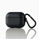 【即納】AirPods Pro対応アクセサリ/ソフトレザーケース/カラビナ付/ブラック