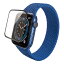 エレコム Apple Watch 44mm/フルカバーフィルム/ガラス/反射防止/フレーム付き/ブラック