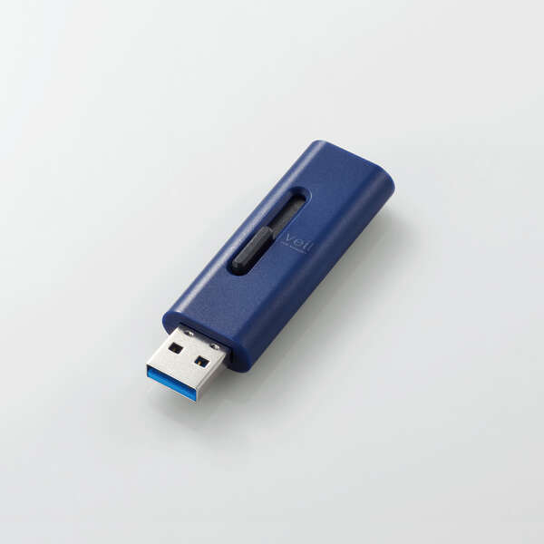 エレコム USBメモリー/USB3.2(Gen1)対応/スライド式/32GB/ブルー