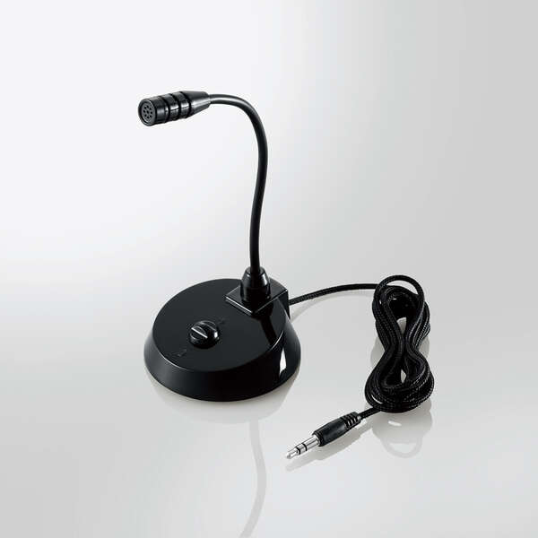 【即納】エレコム スタンドマイク 小型 フレキシブルアーム ミュートボタン 3.5φ 通話 ブラック WEB会議