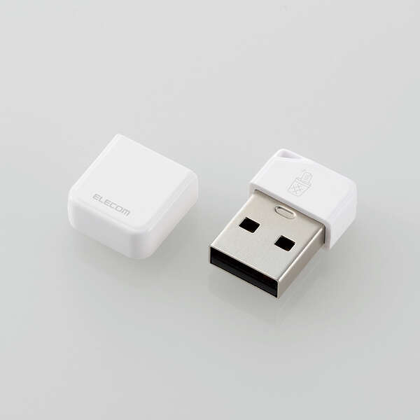 エレコム USBメモリ/USB3.2(Gen1)対応/小型/キャップ付/誤消去防止機能ソフト対応/32GB/ホワイト