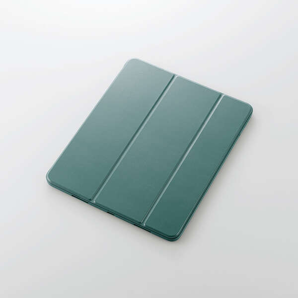 【即納】エレコム iPad Pro 12.9インチ ケース カバー 手帳 フラップ レザー 抗菌 Apple Pencilホルダー スタンド マグネット グリーン