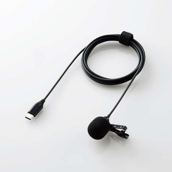 エレコム ピンマイク クリップマイク Type-C スマホ PC 収納ポーチ ケーブル長:1.8m  ...