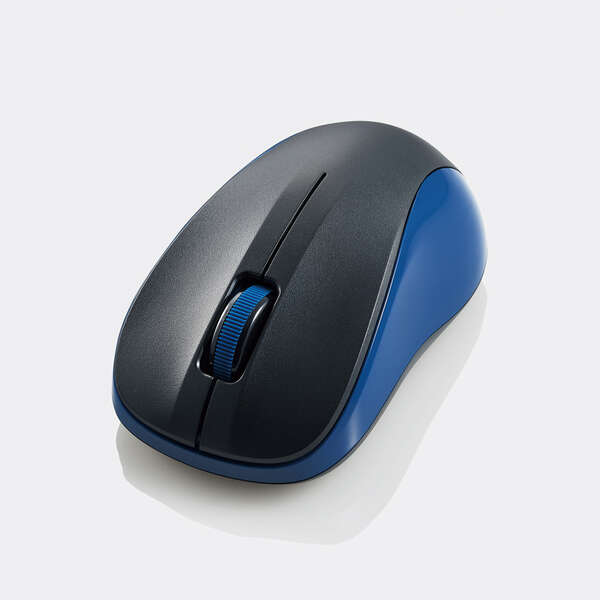 【あす楽】エレコム ワイヤレスマウス Bluetooth 3ボタン 抗菌 軽量 IR LED Sサイズ ブルー