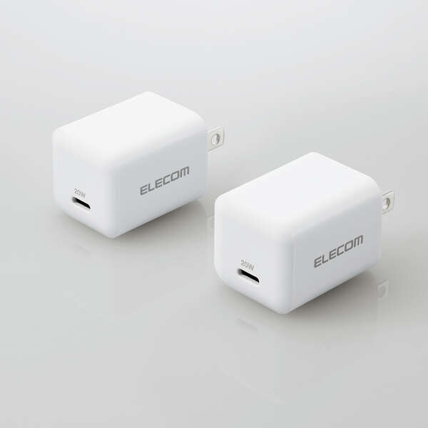 【あす楽】エレコム USB 充電器 2個セット PD対応 20W Type-C ×1ポート 小型 軽量 iPhone iPad スマートフォン Android 各種対応 PSE認証商品 ホワイト