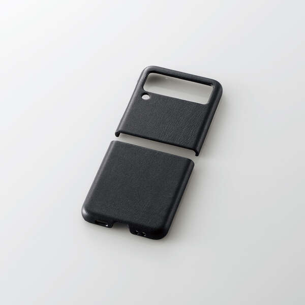 エレコム Galaxy Z Flip3 5G ケース カバー レザー オープンタイプ ブラック