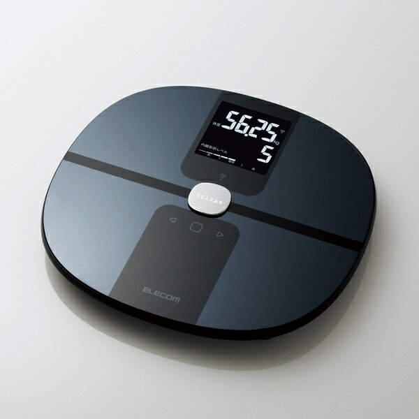 エレコム 体重計 体組成計 エレコム WiFi デジタル 50g単位 アプリ連動 乗るだけ測定 ブラック