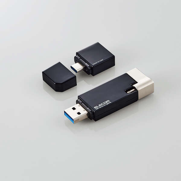 【即納】エレコム iPhone iPad USBメモリ Apple MFI認証 Lightning USB3.2(Gen1) USB3.0対応 Type-C変換アダプタ付 16GB ブラック