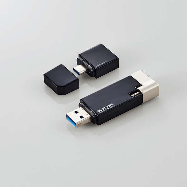 【即納】エレコム iPhone iPad USBメモリ Apple MFI認証 Lightning USB3.2(Gen1) USB3.0対応 Type-C変換アダプタ付 64GB ブラック