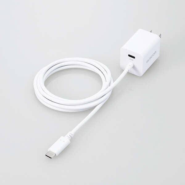 【あす楽】エレコム USB Type-C 充電器 PD 対応 最大出力20W Type C ケーブル 一体型 1.5m 【 iPhone iPad Pro Air Galaxy Xperia AQUOS Android 各種 他対応 】 軽量 ホワイト