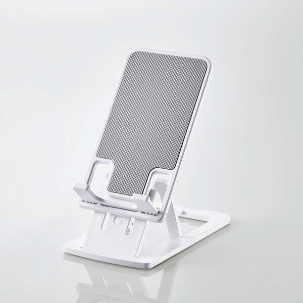 エレコム タブレット スマホスタンド 卓上 折り畳み式 角度6段階 高さ10段階調整可 4.6〜11インチ ホルダー奥行17mm 薄型 軽量 ホワイト