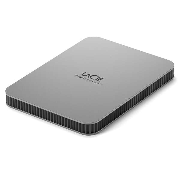 エレコム LaCie 外付け HDD 1TB ポータブル Mobile Drive USB3.2 USB Type-C×1 3年保証 Toolkit付属 対応 ムーン・シルバー