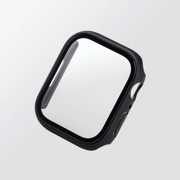 【あす楽】エレコム アップルウォッチ カバー Apple Watch Series 8 / 7 45mm フルカバー ゴリラガラス 表面硬度10H 全面保護 液晶 側面 耐衝撃 指紋防止 側面マット ブラック