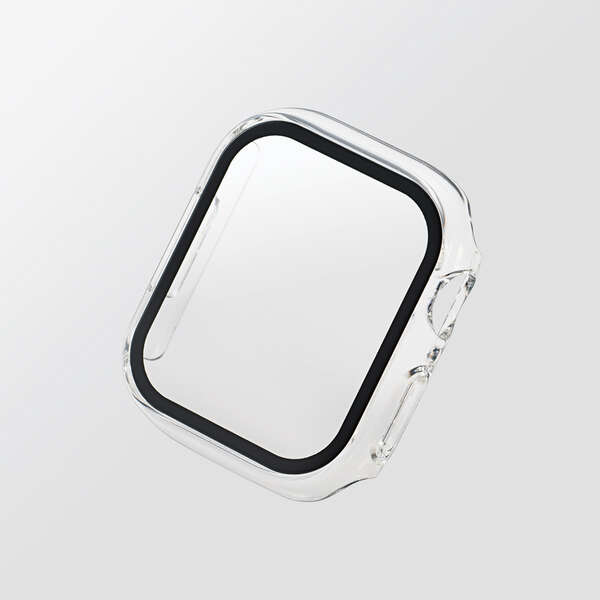 【即納】エレコム アップルウォッチ カバー Apple Watch Series 8 / 7 41mm フルカバー ゴリラガラス 表面硬度10H 全面保護 液晶 側面 耐衝撃 指紋防止 側面光沢 クリア