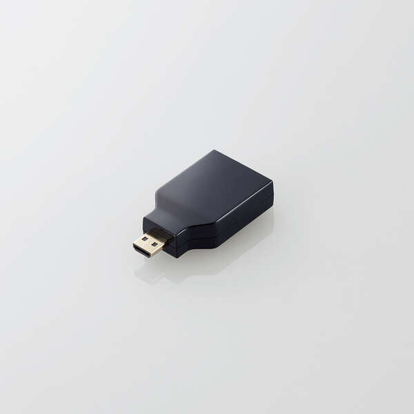 エレコム HDMI 変換アダプタ 【 Micro HDMI (タイプD) オス to HDMI (タイプA) メス 】 4K 60P スリムコネクタ RoHS指令準拠 ブラック