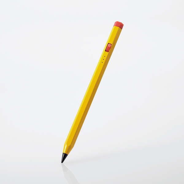 【あす楽】エレコム iPad用 タッチペン スタイラスペン 充電式 USB Type-C 充電 傾き感知 誤作動防止 磁気吸着 ペン先2mm スリム 六角鉛筆型 ペン先交換可 イエロー
