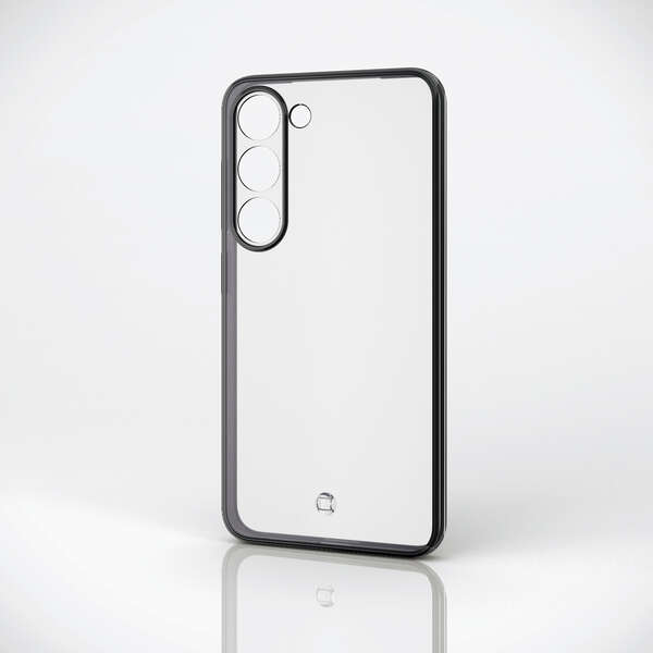 【即納】エレコム Galaxy S23 ( SC-51D / SCG19 ) ケース ソフト カバー カメラ周り保護 ストラップホール付 メタリックフレーム 極限設計 ブラック