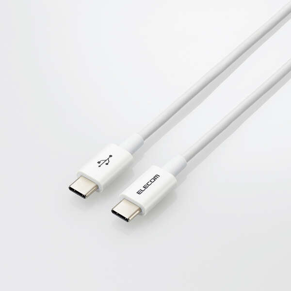 エレコム タイプC ケーブル USB Type C to Type C 0.3m PD 60W対応 【 Chromebook Mac PC iPad Android Nintendo Switch 等 Type-C 機器対応 】 ホワイト