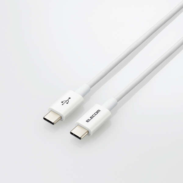 【即納】エレコム タイプC ケーブル USB Type C to Type C 1.2m PD 60W対応 【 Chromebook Mac PC iPad Android Nintendo Switch 等 Type-C 機器対応 】 ホワイト