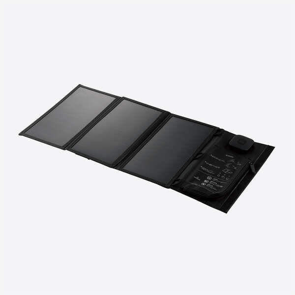 【即納】エレコム ソーラーパネル ソーラー充電器 発電最大出力 21W タイプC ×1 USB A ×1 電流チェッカー搭載 【 iPhone Android スマホ モバイルバッテリー 他対応】 ブラック