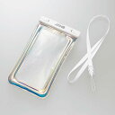 エレコム スマホ防水ケース IPX8 ( 防水ケース ×1 ネックストラップ ×1) 【 iPhone Android 等 6.9インチまでの スマホ 対応】 水没防止設計 AQUA PROOF オーロラ