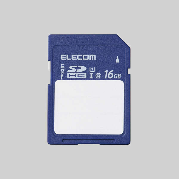 【あす楽】エレコム SDカード SDHC 16GB Class10 UHS-I U1 80MB/s ラベル SDカードケース付き