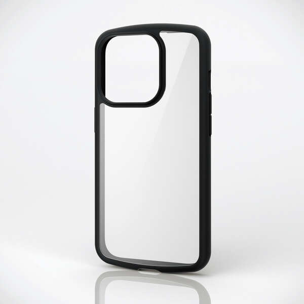 【即納】エレコム iPhone 15 Pro 用 ケース ハイブリッド カバー 衝撃吸収 軽量 薄型 カメラ周り保護 ストラップホール付 ストラップホールシート付 TOUGH SLIM LITE ブラック