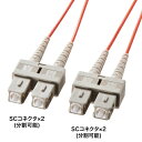 【即納】サンワサプライ メガネ型光ファイバケーブル(マルチ50μm、SC×2-SC×2、10m)