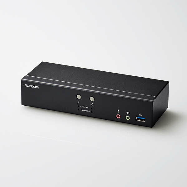 エレコム KVMスイッチ パソコン2台 切替器 4K ディスプレイ端子 DisplayPort (T ...
