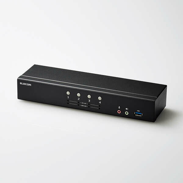 エレコム KVMスイッチ パソコン4台 切替器 4K ディスプレイ端子 DisplayPort (T ...