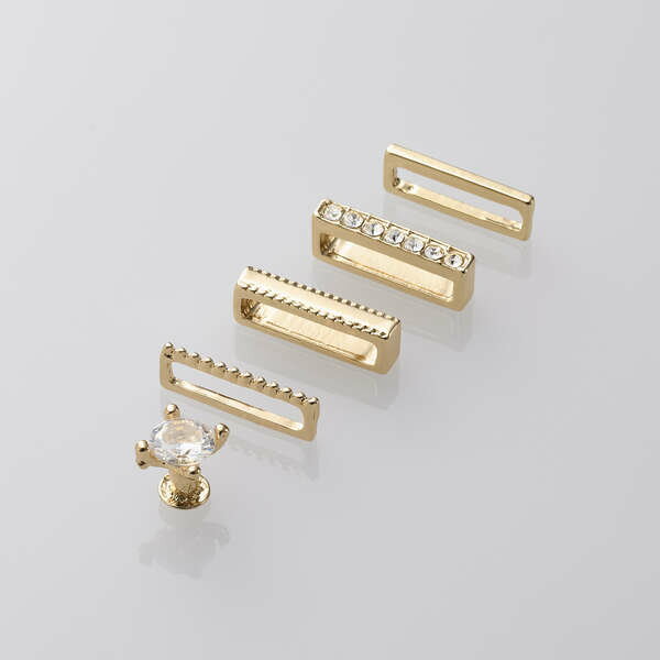 【即納】エレコム アップルウォッチ アクセサリー バンドチャーム リング×4 ピンズ×1 バンド スリム用 &me ストーン