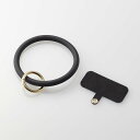 エレコム スマホストラップ 手首 ハンド シリコンハンド(丸型) ストラップシート付 携帯ストラップ 落下防止 【 iPhone Android スマホ 各種対応 】 &me ブラック
