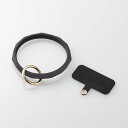 エレコム スマホストラップ 手首 ハンド シリコンハンド(ダイヤカット) ストラップシート付 携帯ストラップ 落下防止 【 iPhone Android スマホ 各種対応 】 &me ブラック