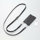 【即納】エレコム スマホ ショルダー ストラップ 53~65cm 長さ調整可 ソフトレザー カードケース付き 携帯ストラップ 首掛け 肩掛け 斜めがけ 落下 盗...
