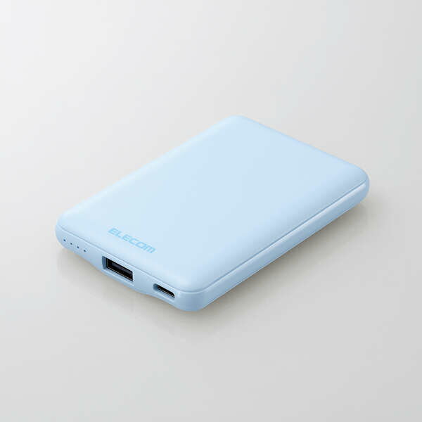 【あす楽】エレコム モバイルバッテリー 5000mAh 軽量 小型 最大15W 入出力( USB Type-C ×1) 出力( USB-A ×1) 【 iPhone iPad Pixel Galaxy Xperia Android 各種対応 】 ブルー