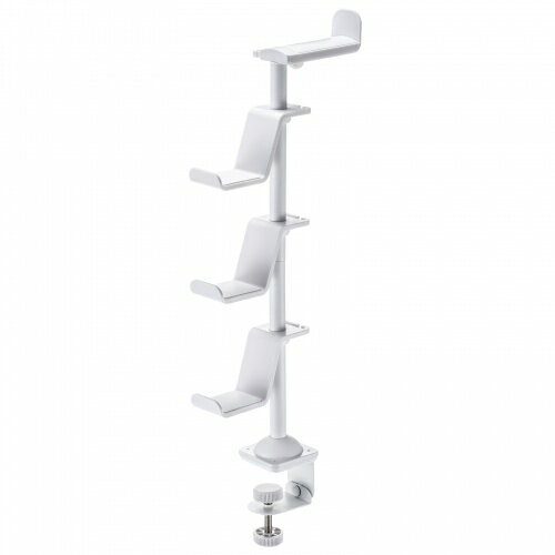 【即納】サンワサプライ クランプ付きゲームコントローラースタンド（ヘッドフォンホルダー付・ホワイ..