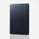【即納】エレコム iPad 10.2インチ 第9/8/7世代 用 ケース レザー カバー 手帳型 スリープ対応 マグネット フラップ 2アングル スタンド機能 背面クリア 軽量 超薄型 ネイビー